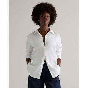 Quince White Button-Up Linen Shirt